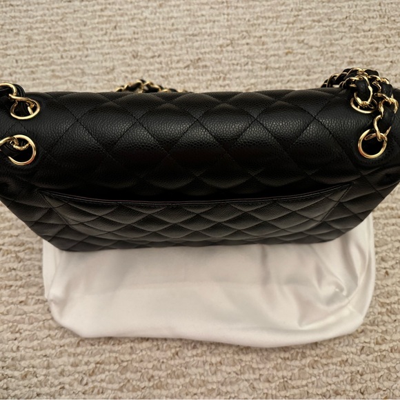 Chanel Classic Jumbo Double Flap Black Caviar Gold Hardware - Picture 6 of 13
